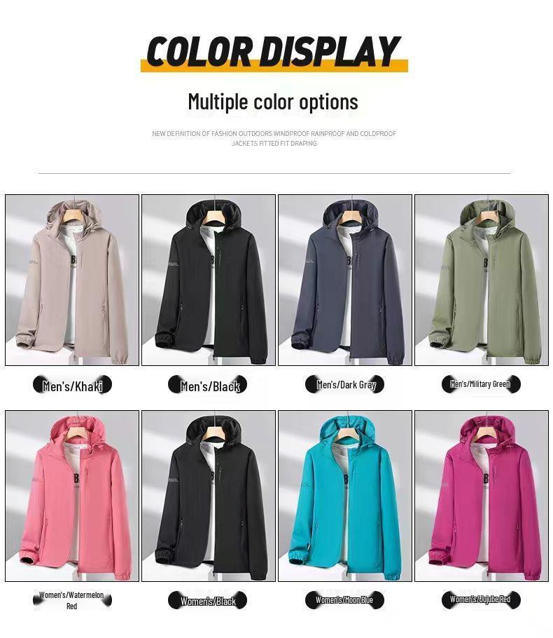 Herren- & Damen-Wasserdichte Sport-Windjacke mit abnehmbarer Kapuze - Frühlings-/Herbstjacke