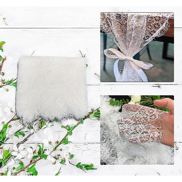 3 Pcs White Lace Table Runner 14 x 120 Inch Embroidered Boho Table Runner for Wedding Party Bridal Shower Decorations Vintage Rustic Table Runners