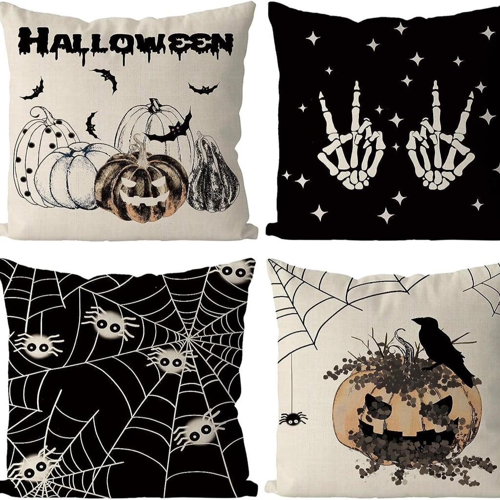 New Halloween Decoration Home Linen Pillowcase Funny Pumpkin Head Sofa Pillowcase Combination