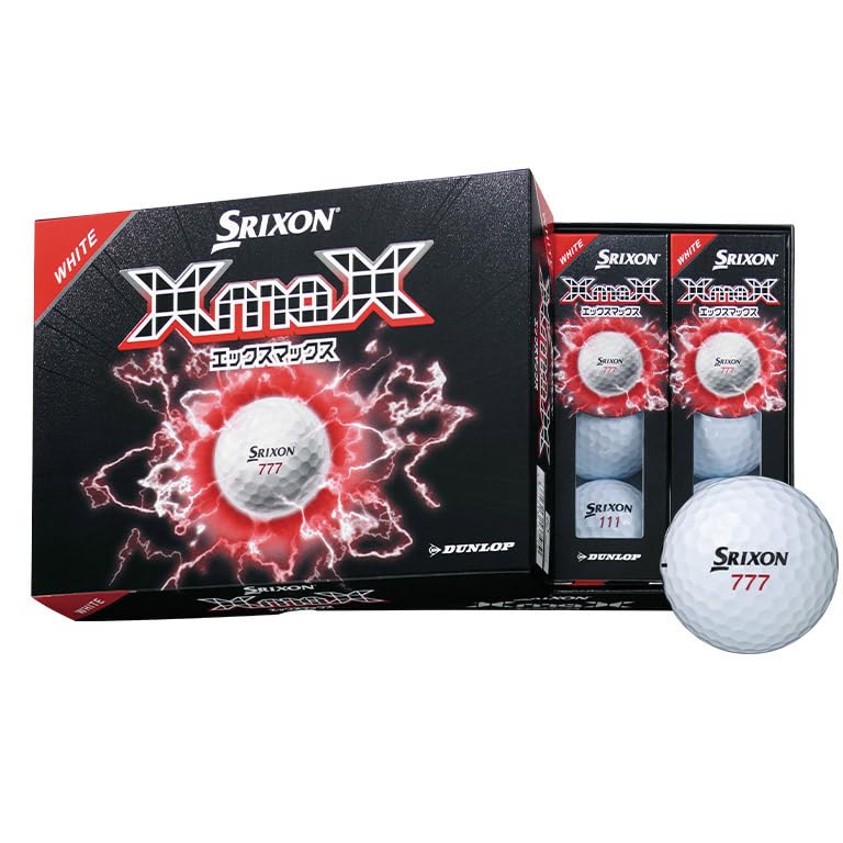 Dunlop Srixon XMAX2 Golf 2026 1 Dozen White Balls, Model, (12 Balls),