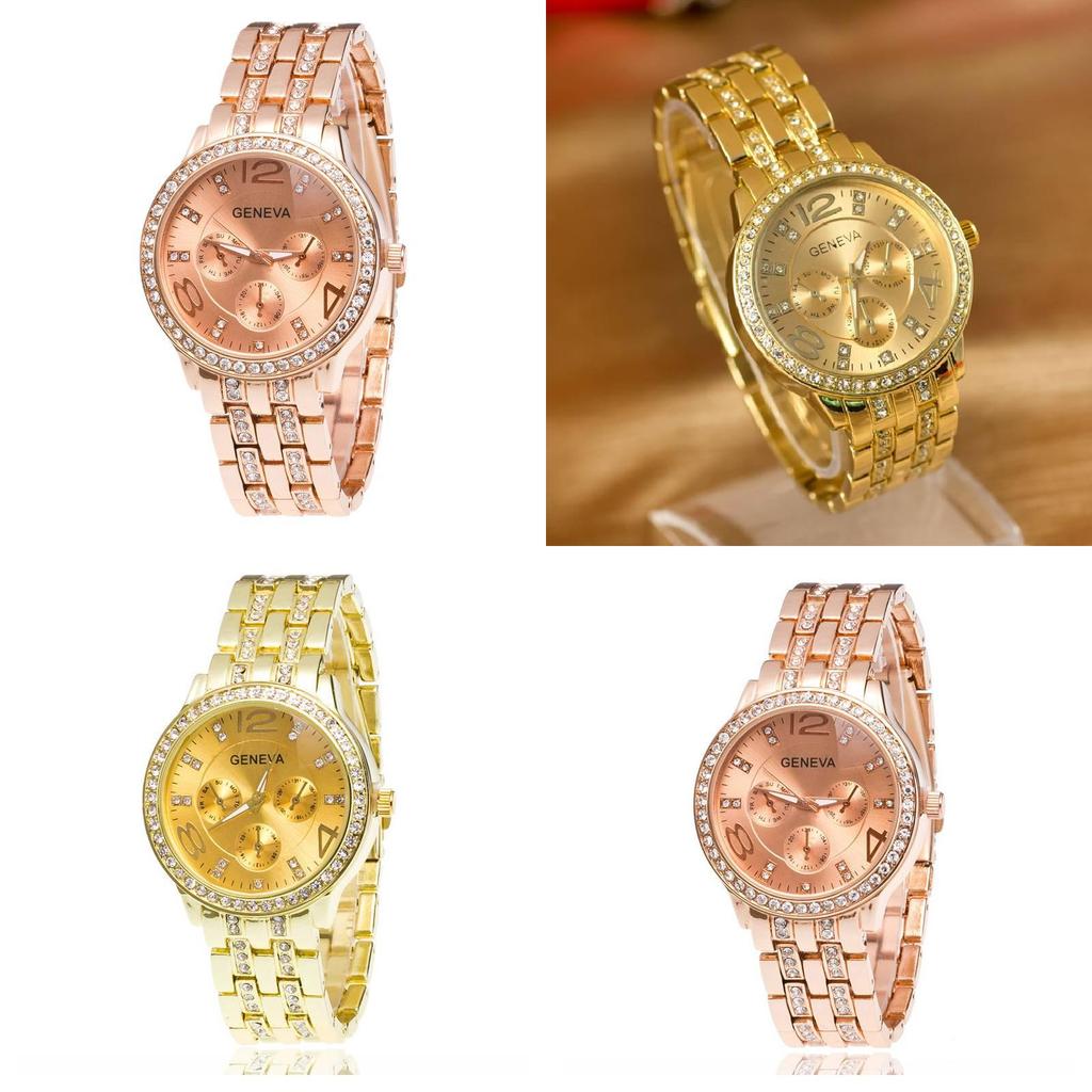 Rhinestone Three Women Eyes Steel Band Quartz Watch Decoratives Delicate Thin