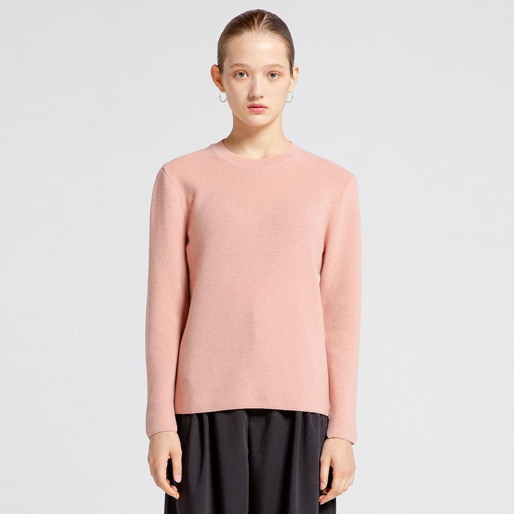 VIABON DE VIA 100% Wool Soft Round Neck (Lilac Pink)