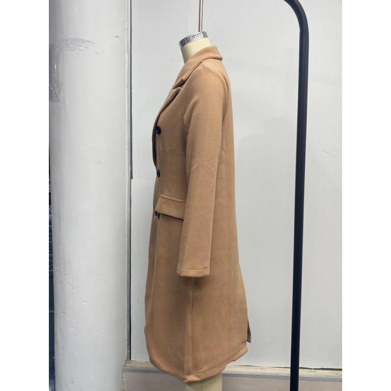 Women's Vintage Casual lattice Print Autumn Winter Long Sleeve POLO Neck Jackets & Coats