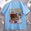 Vintage Fantasy Book Reader Geeky Cat Lover Tshirt Unisex Women Bookish Merch Top Short Sleeve Breathable Cotton Tops