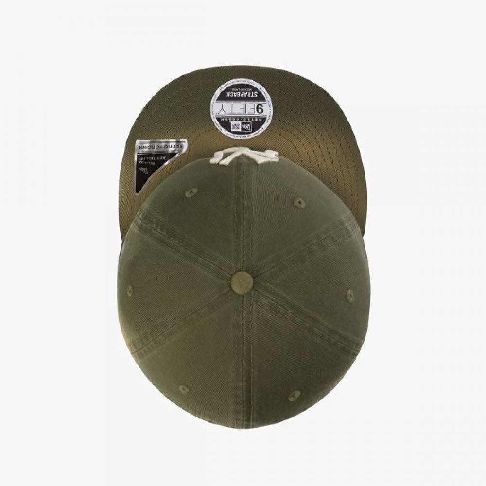 New Era Mlb New York Yankees Faded Washing Retro Crown Strapback New Olive 1513