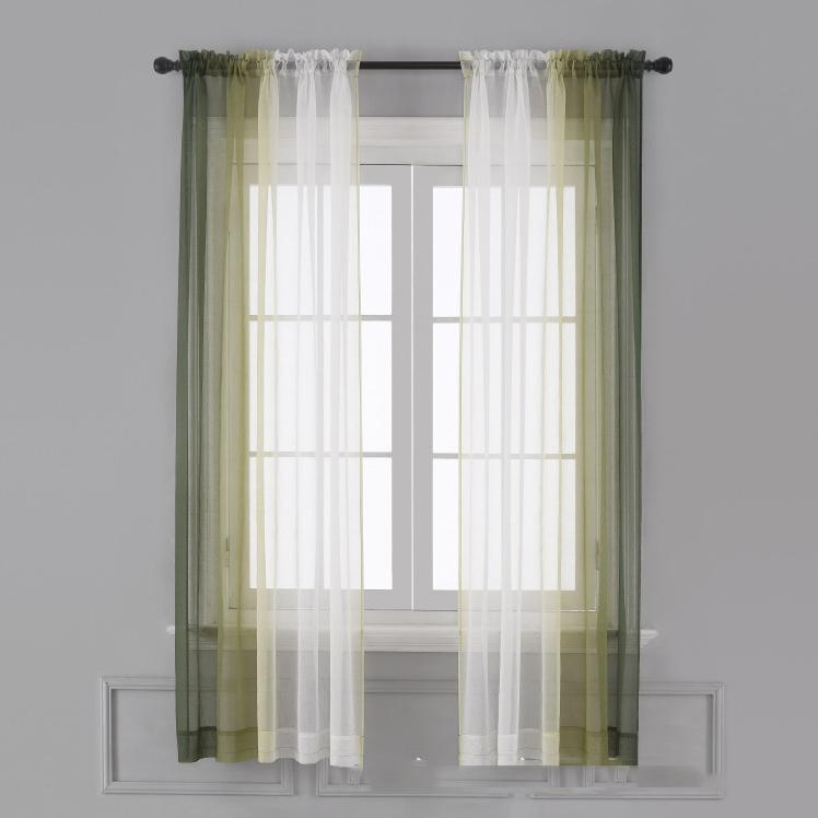 Einfache transparente Vorhänge mit Farbverlauf Elegante Fensterschleier für Wohnzimmer, Schlafzimmer & Balkon Sonnendurchlässige dekorative Tüllvorhänge