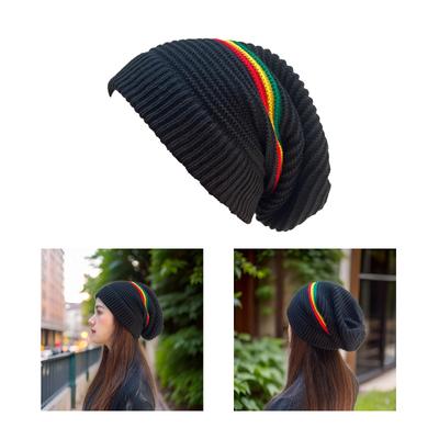 Reggae Hat Unisex Warm Hat Outdoor Teens Streetwear Skull Caps for Ski Cycling Unisex Colorful Striped Knit Winter Hat