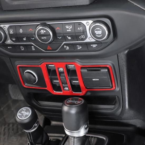 Red Window Control Trim Decor for 2018- Jeep Wrangler JL JLU JT Accessories