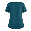 Women's Uniform Color V-Neck Pocket Side Slit Uniform Short Sleeved Top Top
