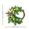 Artificial Flower Wreath with Lemon for Front Door, Spring Wreath for Front Door