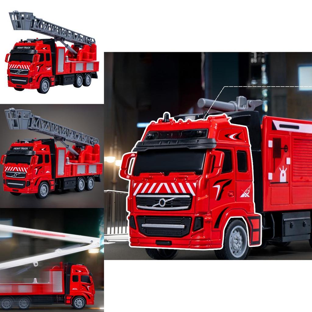 Alloy Construction Car Model With Telescoping Ladder For Kids Play And Collectors