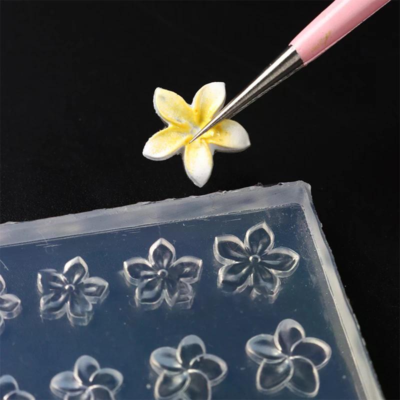 Handmade Frangipani Silicone Nail Art Mold High Transparent Manicure Design Template