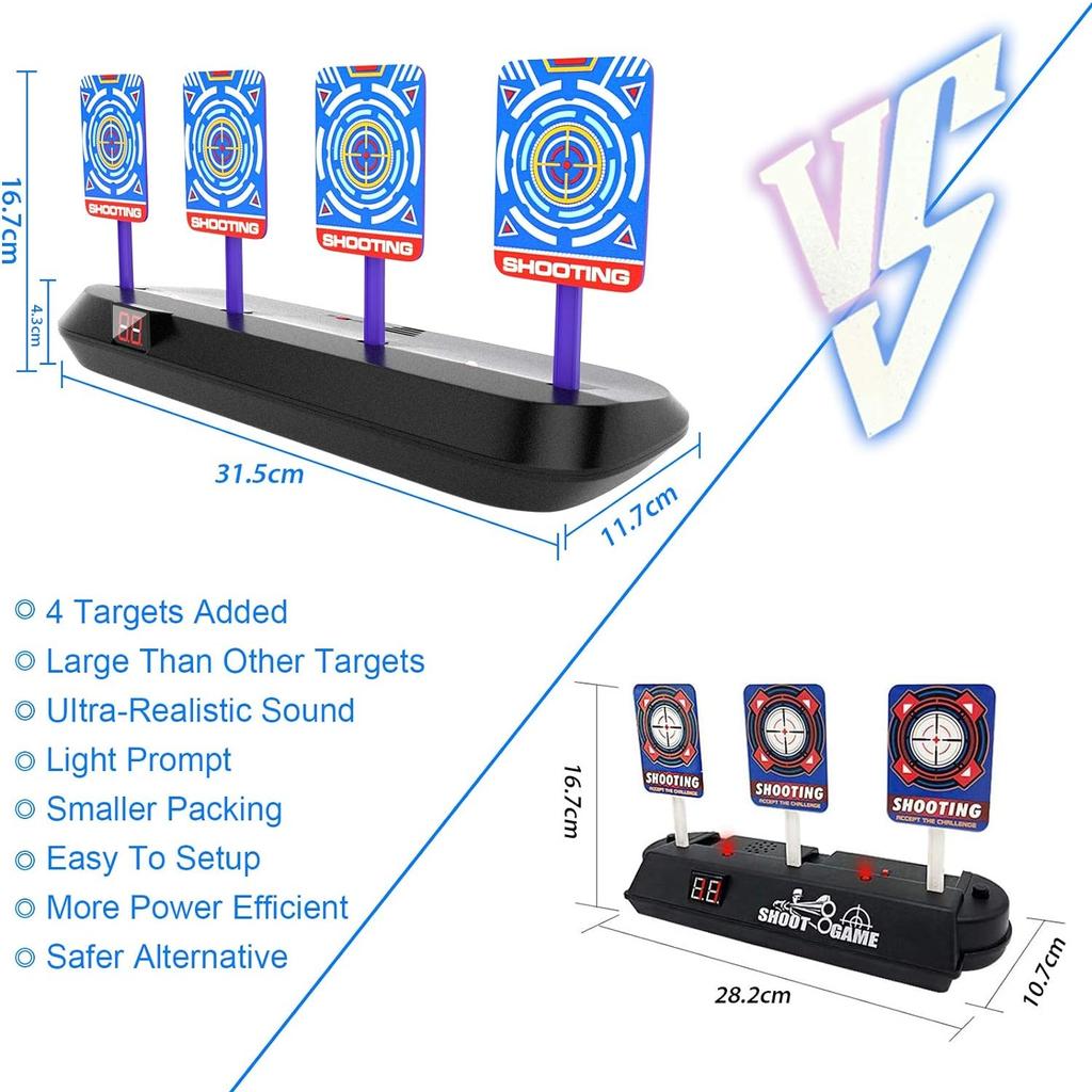 Electronic Digital Target for Nerf Guns Auto Reset Intelligent Light Sound Effect Target for Nerf N-Strike Elite/Mega/Rival Series