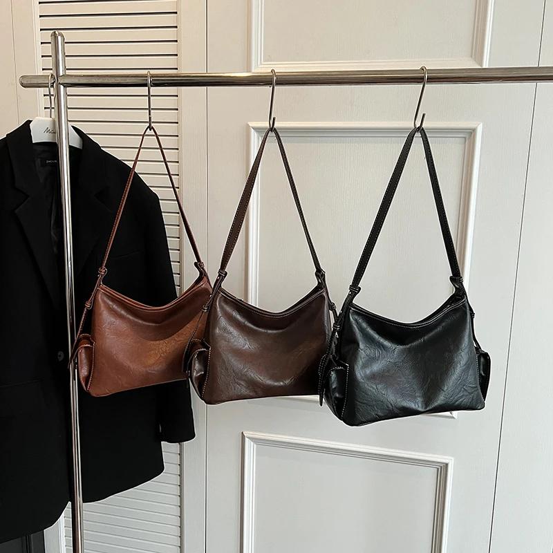 Luxury Feminine Shoulder Hobo Bags Versatile Crossbody High Quality PU Commuting Simple Fashionable New Style