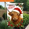 2D Flat - 2D Flat Printing Garden Flag 1pc, Merry Christmas Greeting Durable Single-Sided Print Yard Flag, Garden & Home Holiday Decoration, 29.97X44.