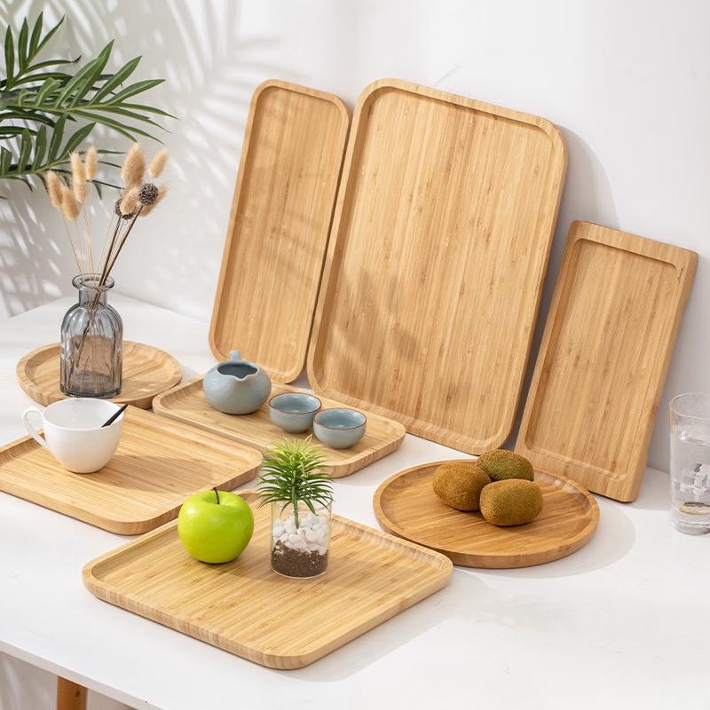 SMVP Walnut Bamboo Rectangular Serving Tray