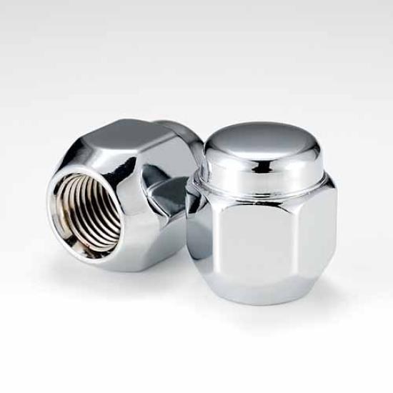 Subaru passenger car aluminum wheel chrome one 'genuine type' 5-hole nuts, plated, set.