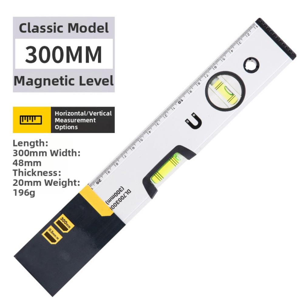 Precision Magnetic Level Ruler with Strong Magnetic Base for Accurate Angle Measurements 300mm and 500mm Aluminum Tool