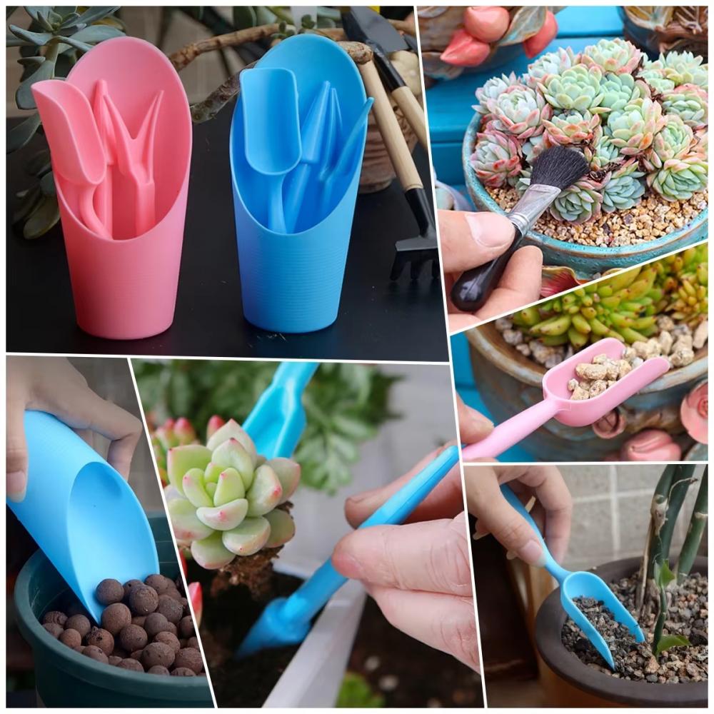 4Pcs Plastic Durable Bucket Shovel Potted Cultivation Cylinder Meatplant Soil Shovel Garden Tools Mini Garden Planting Tool