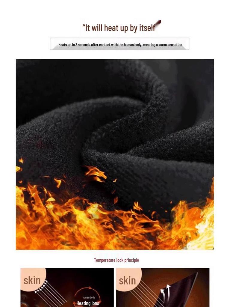 Damen Schwarz Plus Samt Lammwolle Baumwolle Leggings - Dicke, Warme Hose für Herbst/Winter 2025