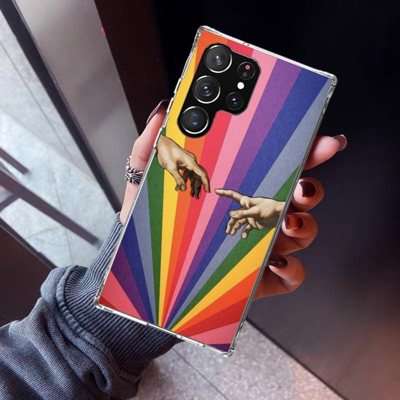 Love Is Love LGBT Rainbow Phone Case For Samsung Galaxy S23 S24 S25 Edge S26 Ultra S22 + S21 Plus S20 FE Cover Silicone Print Sh