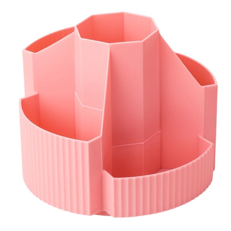 360 Degree Rotating Pen Holder Desk Organizers Pencil Holder 5 Compartments Art Supply Organizers Makeup Supplies Holder