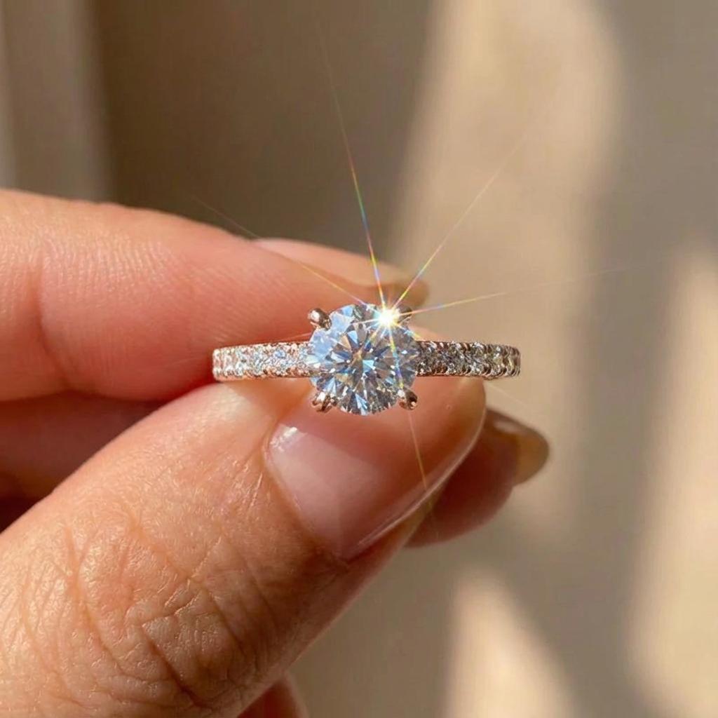 CopperGorgeous Shiny Zircon Round Rings for Women Anniversary Marry Luxury High Quality Fine Jewelry Gift