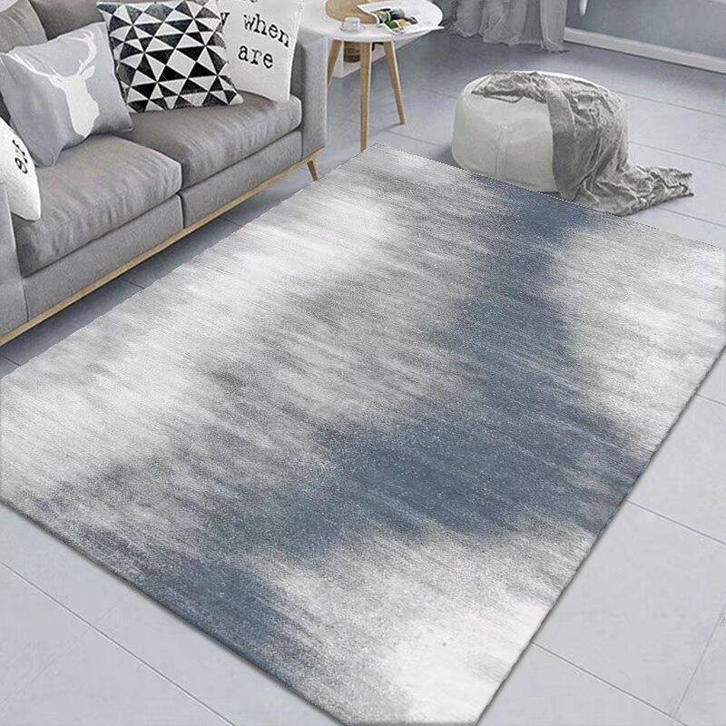 Simple Abstract Carpet, Living Room Sand Room Bedroom Dirt-Resistant Carpet, Large Area Crystal Velvet Floor Mat