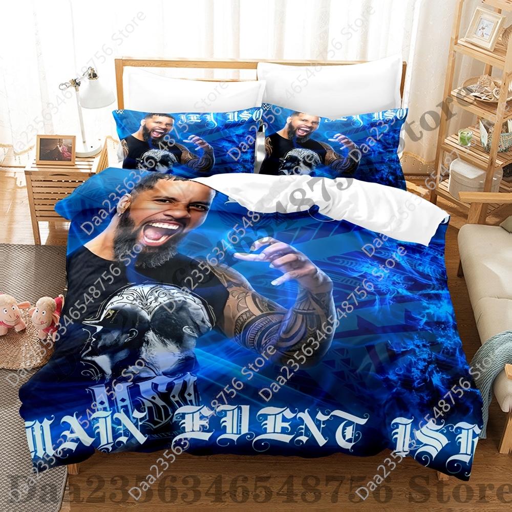 Комплект постельного белья с Джей Усо Single Twin Full Queen King Size Набор для кровати Взрослая спальня Комплекты пододеяльников Wwe 2K25 Комплект простыней EU Single(135*200cm)3pcs