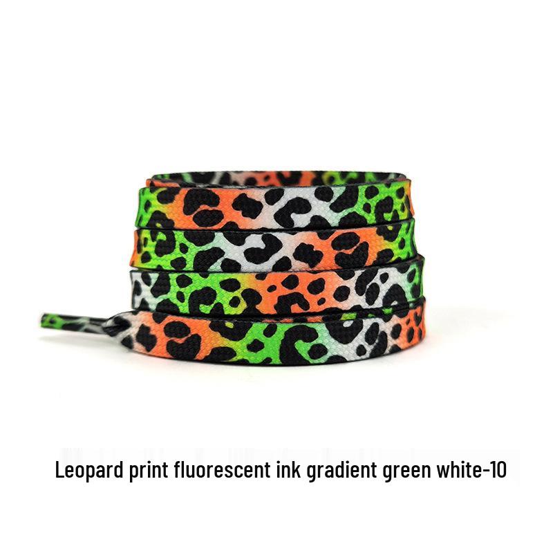 Fluorescent Leopard Tie-Dye Shoelaces for AJ1, AF1, Canvas Unisex Shoes