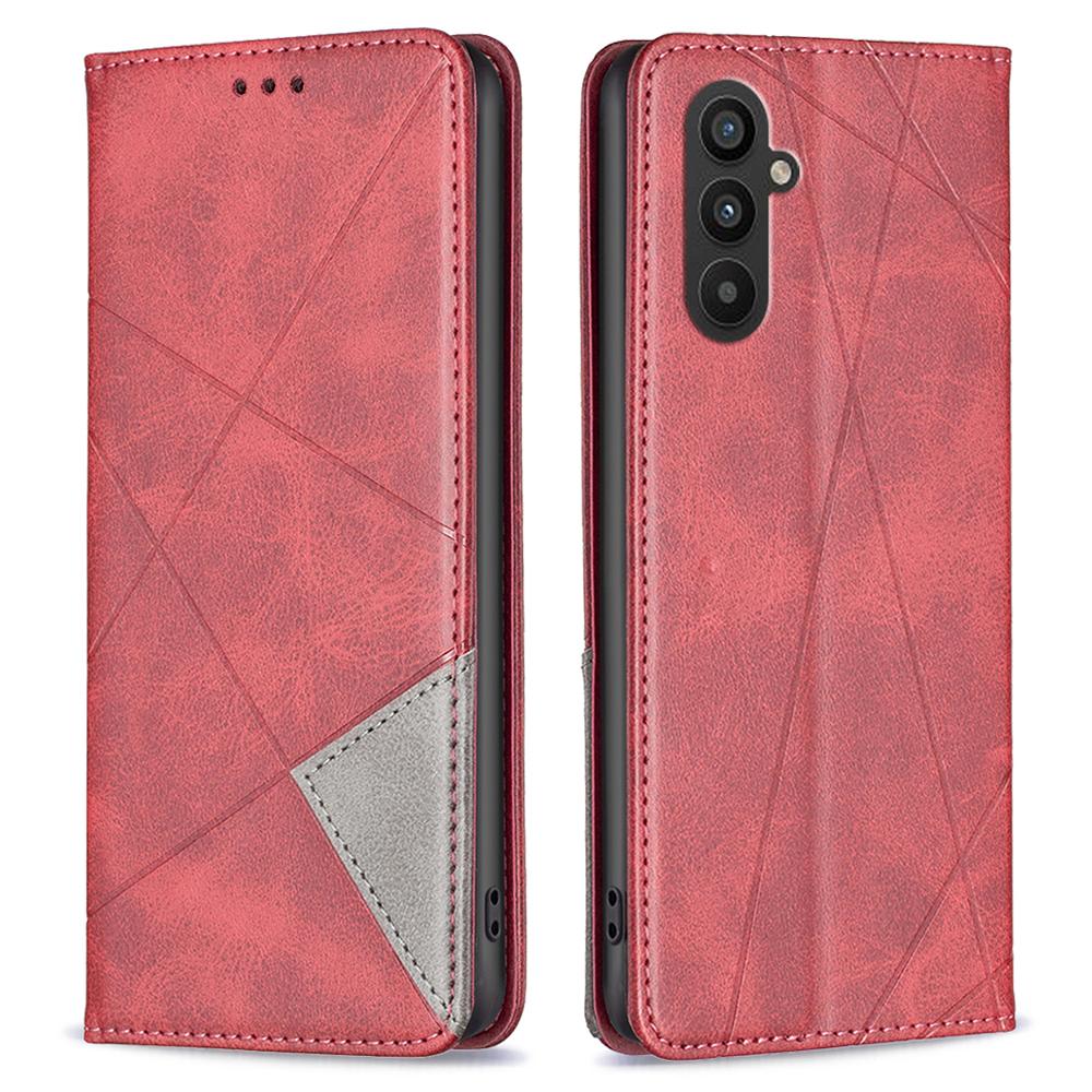 For Samsung Galaxy A24 4G (162.1 x 77.6 x 8.3mm) PU Leather Card Holder Phone Shell Splicing Imprinting Pattern Phone Stand Cover