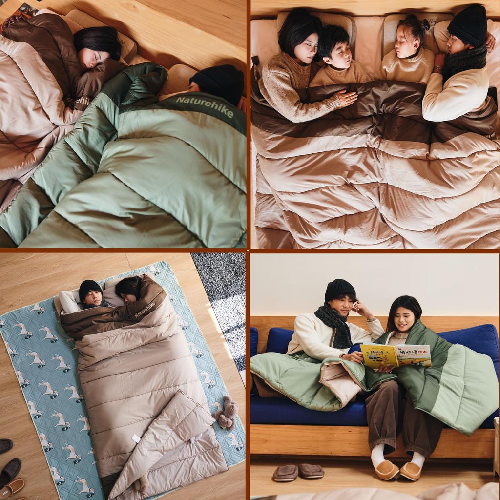 Naturehike Sleeping Bag, Envelope Type, Wide, Wide, 200x115cm, Large Size, Fully Washable, Camping, Outdoor, Sleeping In the Car, Disaster