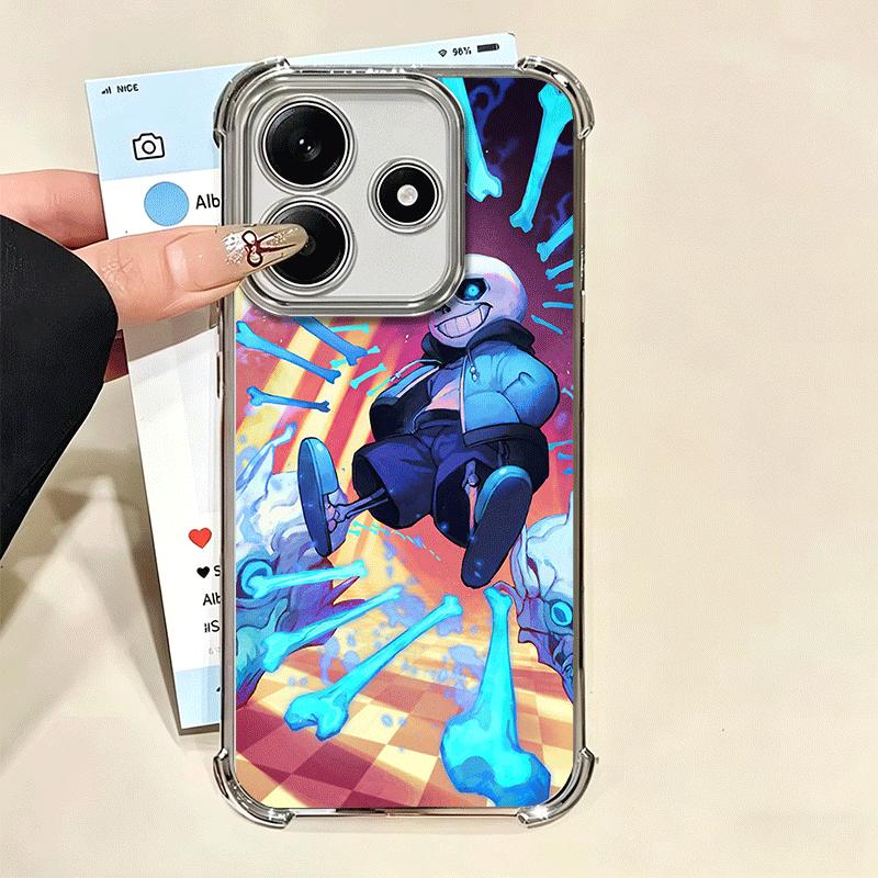 U-Undertale S-Sans Vergoldetes Handyhülle Für Xiaomi Redmi Note 14 15 Pro Plus 13 12 11 11S 11T 10 9S 9 5G Anti-Fall Airbag-Abdeckung