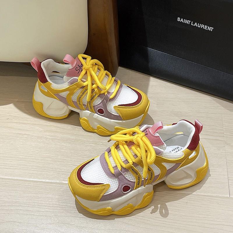 

2024 Новые Летние Модные Женские Кроссовки на Толстой Подошве, Повседневная Верхняя Одежда, Мягкая Подошва, Не Устают Ноги, Ощущение Высокого Качества, Кроссовки Папы 35 жёлтый