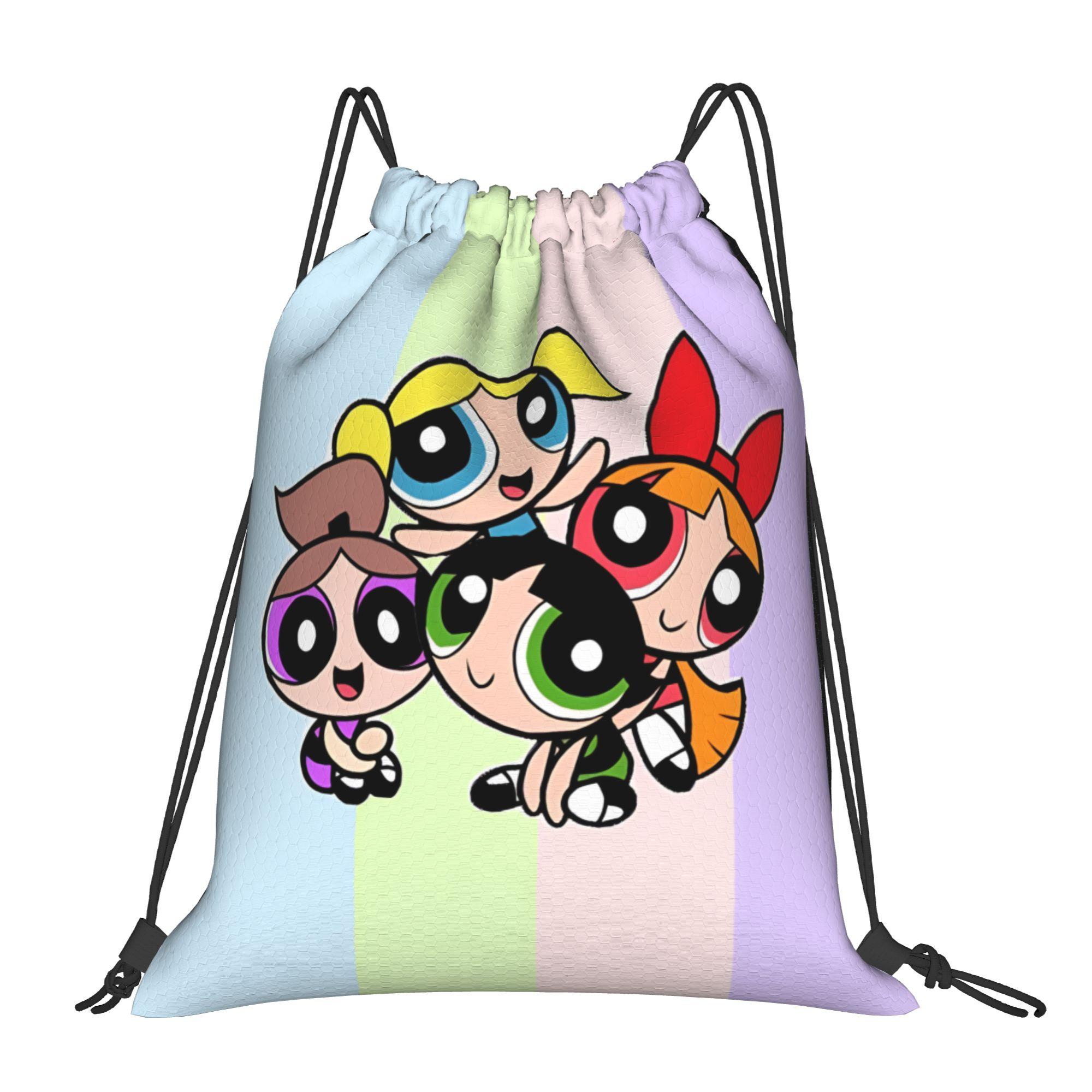 Sacs à Dos à Cordon Personnalisés Poweres Anime Puffes Sacs à Dos Sacs de Sport Gymnastique Sacs Sacs pour Hommes Femmes Légers Fleur de Bouton d'Or Lapin One Size