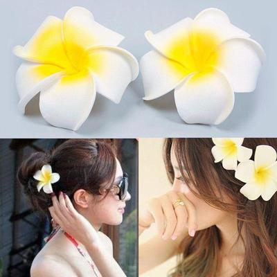 Women Fake Egg Plumeria Flower Hair Clip Accessories Hawaiian Party Wedding Barrette Hair Accessories KTJ