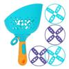 Children's Flying Disc Launcher Toy 2Sets Blue Outdoor Interactive Game