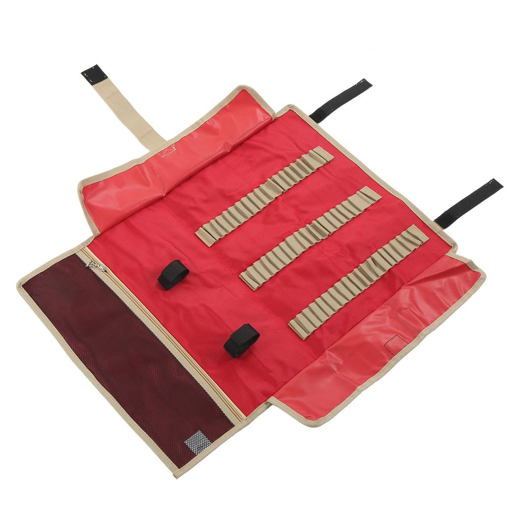 Tent Stake Storage Bag Simple Handle Design Mesh Pocket Oxford Cloth Tent Pegs Camping Hammer Store Pack Red