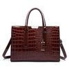 Crocodile Pattern Handle Bag Women PU Leather Handbag Large Capacity Shoulder Bag Brands Crossbody Bag Winter New Purse