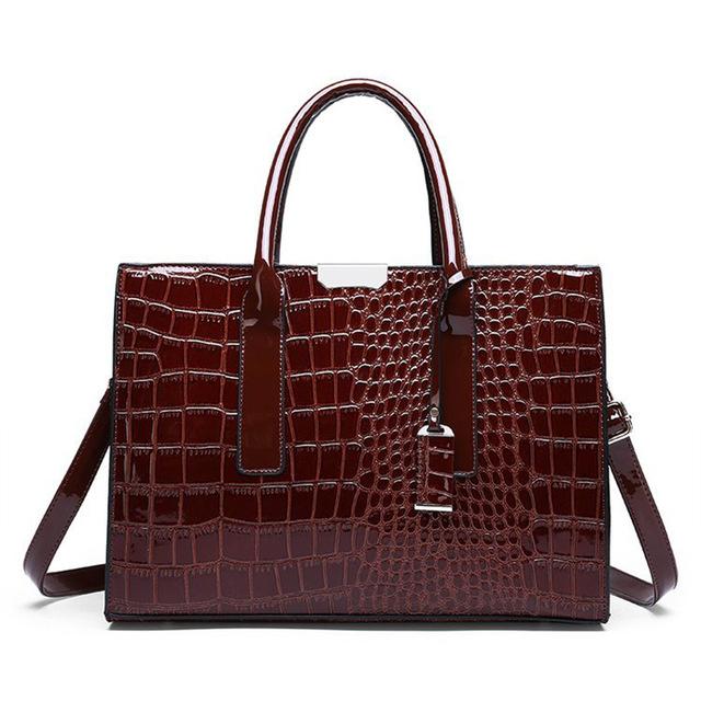 Kabelka s rukojetí s krokodýlím vzorem Dámská PU kožená kabelka Velkokapacitní taška přes rameno Značky Crossbody taška Zimní Nová peněženka