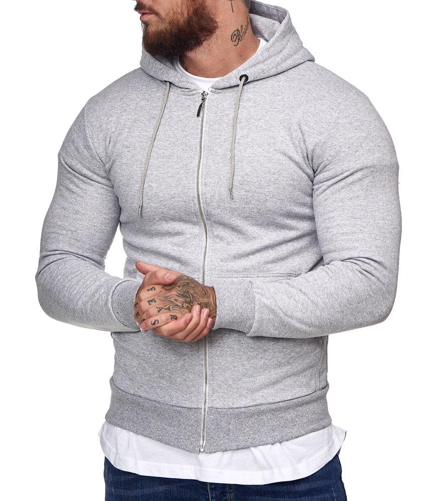 

Куртка мужская с капюшоном на молнии Jacket 1076 светло-серая