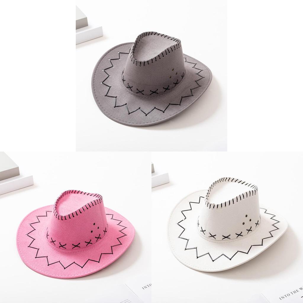 Western Cowboy Hat For Adults And Kids Sun Protection Stylish Summer Fashion Made Of Faux Leather