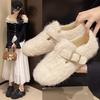 Retro fleece women's shoes, new autumn and winter beanie shoes, fleece warm fluffy cotton shoes