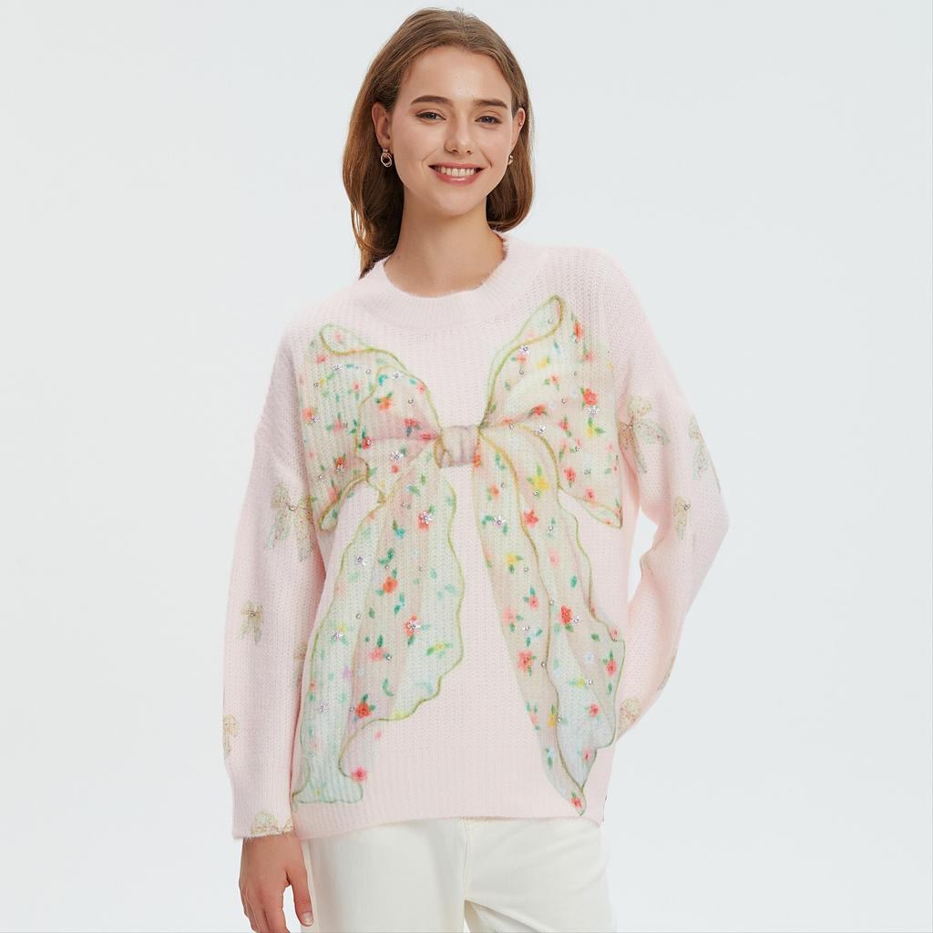 DIMANAF 2025 Women Colorful Sweaters Knitting Basic Fashion O-Neck Style Loose Pullover Sweater