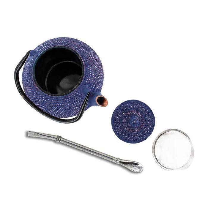 Théière en fonte chinoise Song 1,2 L + paille inox avec filtre