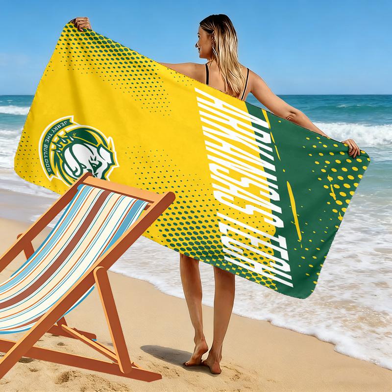Arkansas Tech Print Beach Towel, Large Soft Quick Dry Towel for Beach Camping Swimming