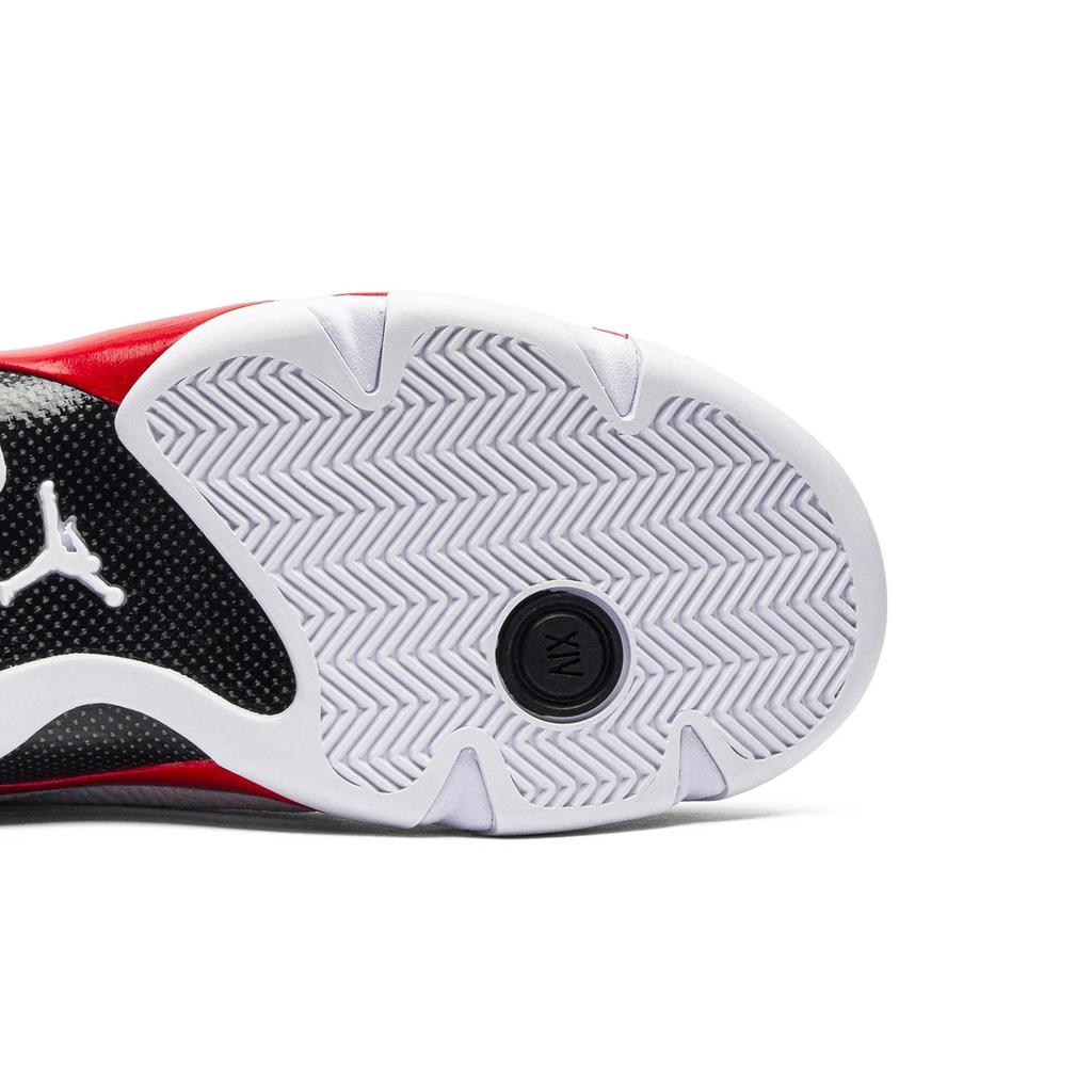 Air Jordan 14 Retro 'Candy Cane' 2019 (Unisex) White / Varsity Red / Metallic Silver / Black Vintage Basketball Shoes 487471 100