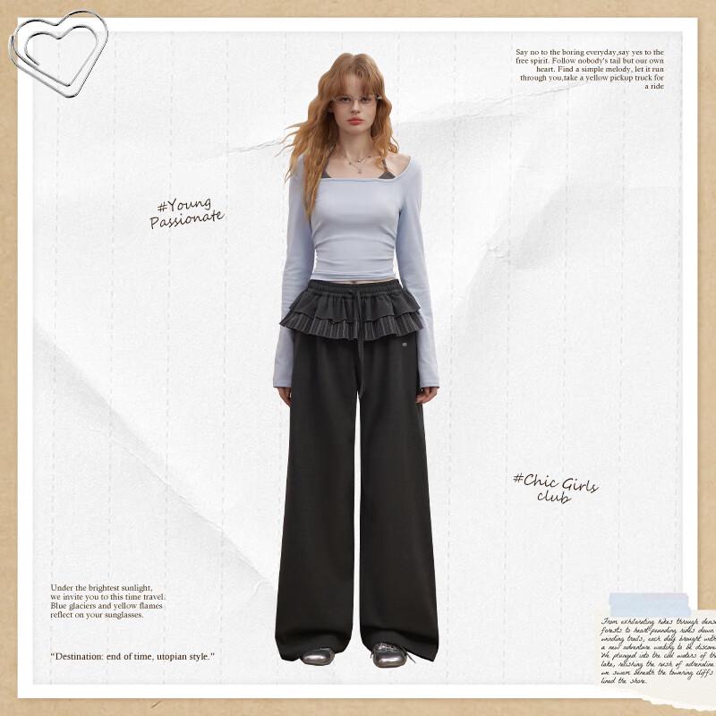 unifree 2025 Autumn Ballet Style Wide-Leg Suit Pants