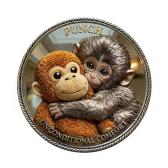 Commemorative Coin I Love Punch 3D Relief Coin Protect Monkey Novelty Collectible Medallion Monkey-themed Decor 1pc