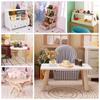 Computer Desk Dollhouse Flower Rack Simulation Leisure Table Model  Girl Toys
